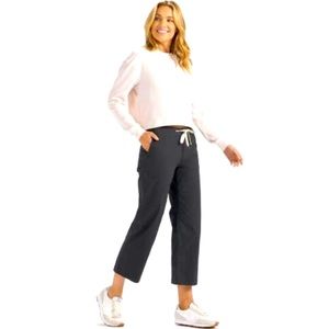 Vuori rip stop, wide leg, charcoal tech pants.